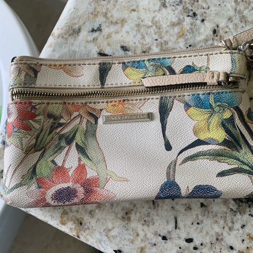 Flowered print wristlet